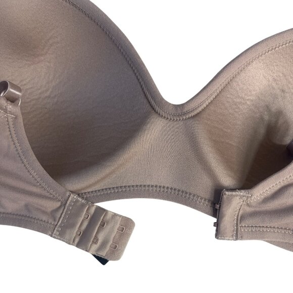 Lightly Lined Tshirt Bra Womens 36C Beige Wireless Adjustable Straps - Picture 4 of 7